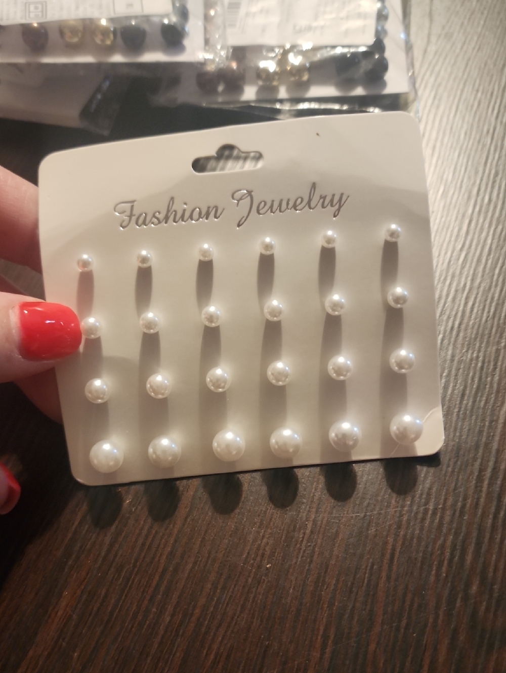 Pearl Stud Earring Set - White Fashion Jewelry
